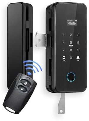 Serrure intelligente for porte en verre, porte en bois ou Wifi Tuya, serrure biométrique intelligente à empreintes digitales, serrure de porte électronique, serrure numérique, sans perçage(Wifi Remote