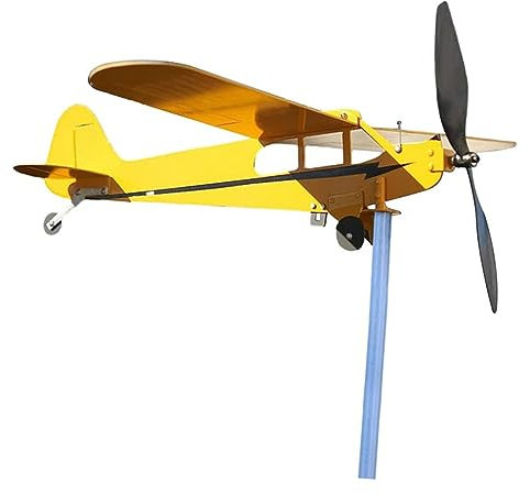 BESPORTBLE 3 Pièces Vent De Plein Air Météo Aubes Girouette pour Cabanon Petite Abeille Girouette Enseignes De Terrasse Extérieure Signe De Terrasse Girouette Avion Yellow Le Fer