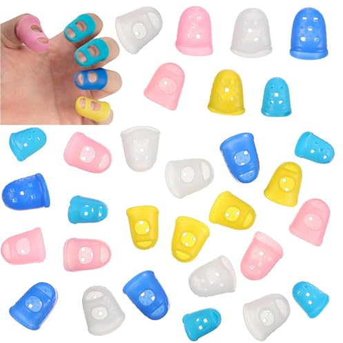JEYORZY 30 Piezas Protector Dedos Guitarra Protector de Dedos de Silicona para Guitarra Protector Dedos Guitarra Reutilizable Para proteger los Dedos al Tocar un Instrumento