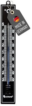 Lantelme Termometro analogico per interni ed esterni, prodotto in Germania, resistente alle intemperie, 17 cm di lunghezza, plastica, colore nero, indicatore di temperatura da -30 a + 50 °C