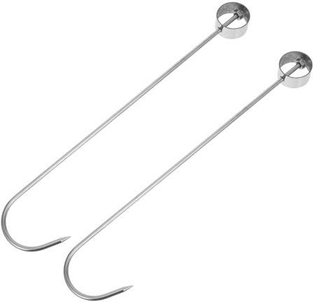 ELAYARD 2pcs Sturdy Meat Display Hooks Roast Duck Hooks Heritage Design for BBQ Smoking Kitchen