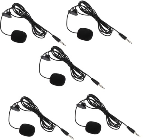 UKCOCO 5Pcs PVC Clip-On Microphone for Phone Live Broadcast Microphone with Adjustable Volume Sturdy Clip for Streaming Video Chat