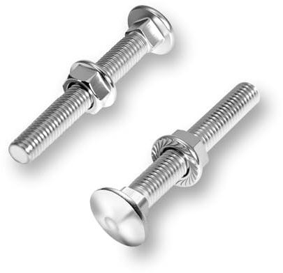 KINETOX 30 Piezas Tornillos Perno de Carruaje M8 × 40 mm Tornillos de Cabeza Redonda Plana DIN 603 con Tuercas de Brida Hexagonales Tuercas M8 Ampliamente Ingeniería Mecánica Decoración Del Hogar