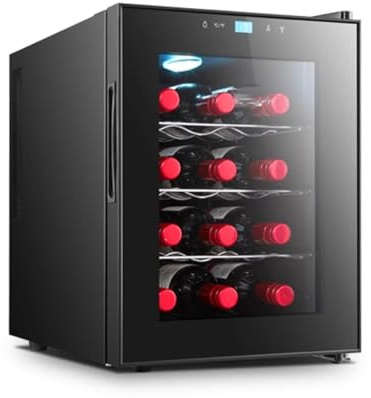 PP-Vic Termostato Per Vino, Cantinetta Per Vino Con Temperatura Controllata Indipendente, Piccolo Frigorifero Indipendente, Adatto Per Casa, Cucina, Ufficio, Bar, Cantina Per Vino Rosso,C 12 01