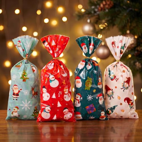 PRECORN Geschenktüten Weihnachten 50er Set – Adventskalender & Nikolaustüten zum Befüllen, Weihnachtstüten mit Motiven, Geschenkbeutel & Goodie Bags für Plätzchen, Süßigkeiten & Wichteln