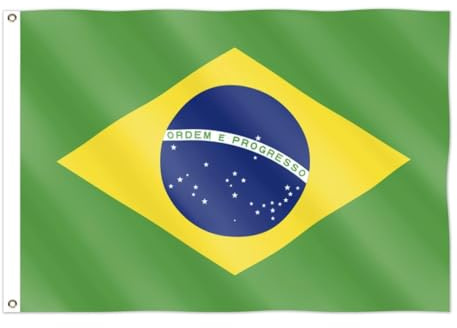 Bandera del Mundial 2026 - Bandera Nacional Oficial de 1,5 m x 0,9 m, Doble Cara con Ojales de Latón para EE. UU., Canadá y México (Brasil)
