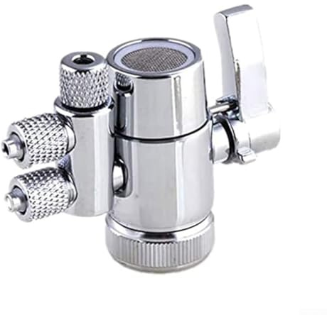 HEBEOT Valvola deviatrice per rubinetto con aeratore per tubi da 3 8 pollici, finitura cromata in ottone compatibile con rubinetti standard e filtri dell'acqua da banco, facile installazione con