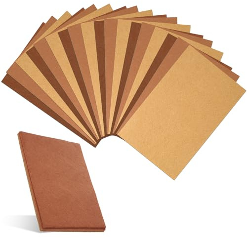 Brown Felt Sheets, 18 PCS 20 X 30Cm Felts Sheets for Crafts Thin Craft Felt Paper Non-Woven Stiff Sewing Felts Fabric Sheet for DIY Art Craft Sewing Patchwork Projects Making