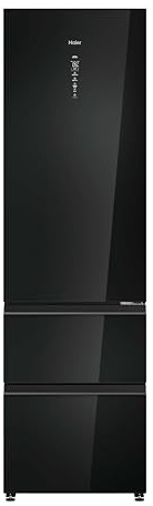 Haier 3D 60 Series 7 PRO HTW7620DNGB - Frigorífico Combi, 414L, Cajones Direct Access, WIFI,Antibacterias T-ABT, Motor Inverter, My Zone, Total No Frost,Ancho 60cm, Alto 2,05m, Daylight, Cristal Negro