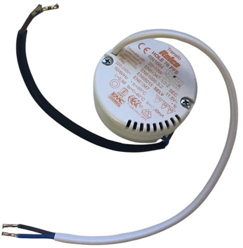 Relco RN1664 NV-Minitransformator - rund - 20-70W - Trafo 230V auf 12V - 53 x 22 mm