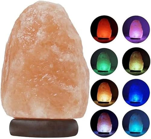 ONEX Salt Lamp Natural Himalayan Crystal Multi 7 Colors Changing USB Natural Salt Lamp Light Glow Hand Crafted Night Light for Lighting Pink Mini Lamp Home Decoration (Pack of 1)