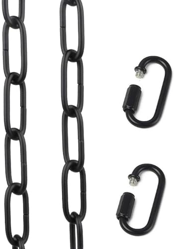 WOERFU 6 feet Black Pendant Light Fixture Chain Permits Installation of Chain-Hung Fixtures On High Ceilings with Maximum Fixture Weight of 50 Pounds