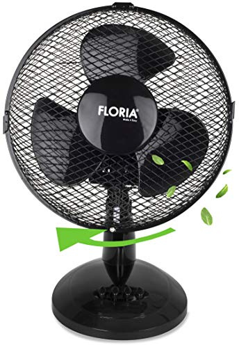 Zilan Ventilateur de table 12'', 3 réglages de la vitesse, angle d'inclinaison contrôlable, position fixe ou rotative