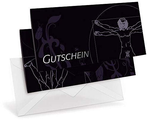 Gutscheinkarten (10 Stück im Set) mit transparenten Briefumschlägen - Geschenkgutscheine für Physiotherapie, Massage, Wellness - DIN lang Faltkarte verschließbar