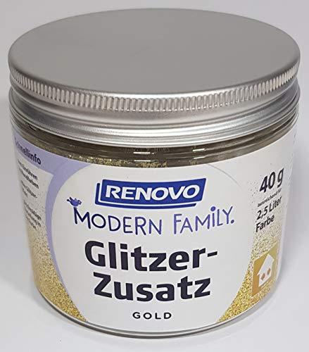 Glitzerzusatz RENOVO Deko Farbe Glitzerzusatz GOLD, 40 g,