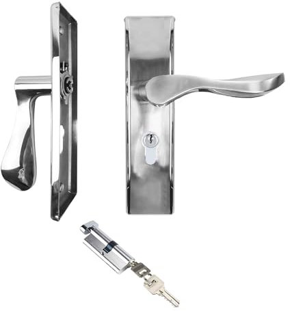 Kit de serrure de porte, cylindre de serrure de poignée de porte durable verrou de levier avant arrière sécurité à domicile avec clés