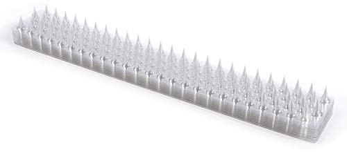 Mardili Cat Repellant Garden Deterrents for Gardens Fence Bird Spikes 20 Pack (43cm x 6.5cm x 2cm), Transparent, 8.6 Meters