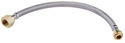 EFIELD 12-inch Length Flexible Connector Push-fit 1/2 inch x 3/4 inch FIP, Push-to-Connect Braided Stainless Steel Water Heater Hose,(HOSE030)