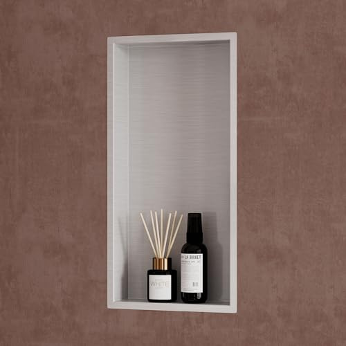 doporro Nicho de Ducha Empotrable Plateado 30x60x8,3 cm | Estante para Cuarto de baño de Acero Inoxidable | Nicho de Pared MBK01
