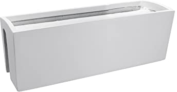 VIVANNO Bac à Fleurs pour Balcon Bac à Fleurs en Fibre de Verre BALKONA Classic (22x60x19 cm, Blanc Mat)