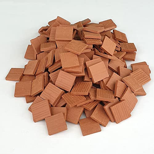 Baldosas en miniatura. Baldosa cuadrada roja 15 Mm. (300 u.)