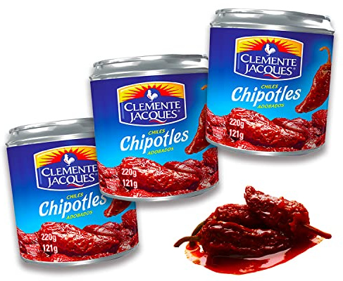 Chipotle Chili en salsa Adobo - Chipotle en Adobo de Clemente Jacques (Pack de 3) por 220 gr