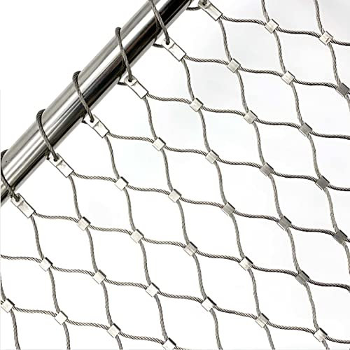 DTVEW Grillage Rigide, Grille Métallique, Grille Métallique Fine Maille, Filet De Sécurité for Garde-Corps D'extérieur, Filet De Protection D'escaliers De Balcon(0.8x10m/2.6x32.8ft)