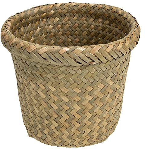LIFKOME Woven Trash Can Woven Wastepaper Basket for Living Bedroom Office Rustic Design Compact Versatile Storage Waste Basket