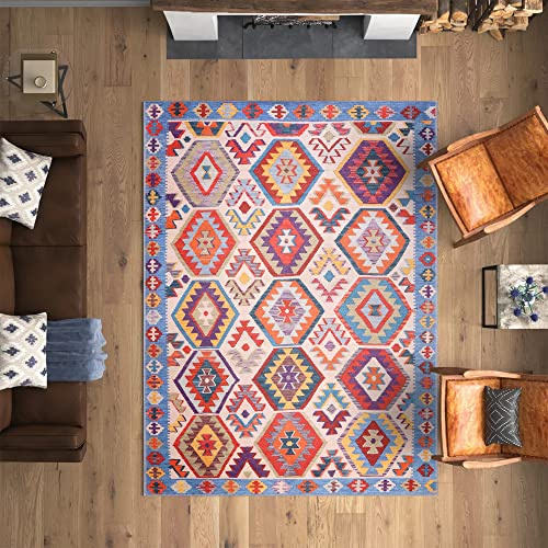 NETLINE HOME Tappeto lavabile in lavatrice, per cucina, camera da letto, sala da pranzo e soggiorno, adatto per bambini e animali domestici, a pelo corto, antiscivolo (multicolore 2)