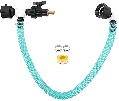 IBC Adapter Verbindungsset S60x6 IBC nebeneinander Tankverbindung Schlauch IBC Tank Verbinder DN 50 Schlaucharmaturen Wassertank Verbindung Rohr Regentonne Verbinder für Regenwassertank IBC Container
