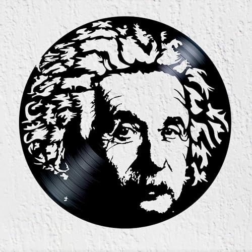 VINY WOODY Wanddeko Vinyl Scheibe Gesicht von Albert Einstein Wichtige Wissenschaftler 20. Jahrhundert
