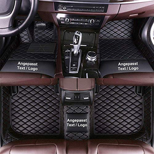 Anpassen Fußmatten für Peugeot 3008 3008GT 5008 2008 2008GT SW CC,PU-Leder Allwetter rutschfeste wasserdichte Auto Fussmatten Set (Schwarz)