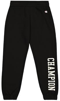 Champion Legacy Graphic Shop G (405027) - Ultra-Light Soft Compact Powerblend Fleece Elastic Cuff Pantaloni da Tuta, Nero, 7-8 Anni Bambine e Ragazze FW24