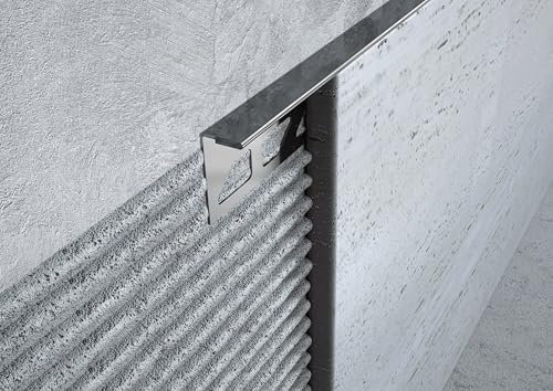 MINUTA PROFILI Profili In Acciaio Terminali Profili Per Piastrelle Decorazioni Angoli Rivestimenti Di Ceramica Mosaico E Marmo Profilo Pavimento Barra 2,5 M Facile Da Installare (OPACO 10X1MM)
