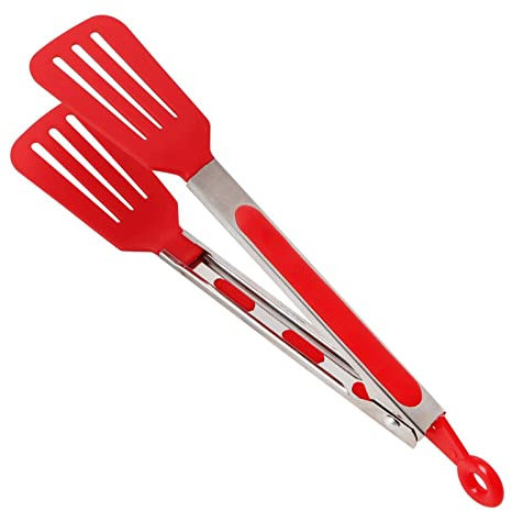 CHFYIJYHM Bag Clips for Food Salad Serving BBQ Tongs Non-Stick Kitchen Tongs Silicone Pizza Bread Steak Clip Stainless Steel Handle Utensil