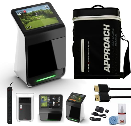 Garmin Approach R50 Premium Golf-Startmonitor und Simulatoren mit Tragetasche, fortschrittliche Ball- und Schlägermetriken mit integriertem 10-Zoll-Farb-Touchscreen-Display und mehr Zubehör