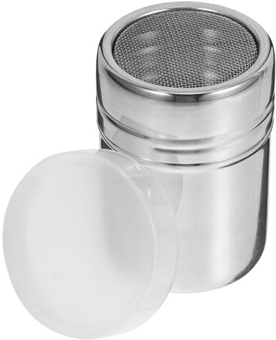 SOLUSTRE Stainless Powder Shaker Mesh Sprinkler Bottle Sugar Duster Dispenser 5x7cm for Cappuccino Latte Decorative Sprinkling