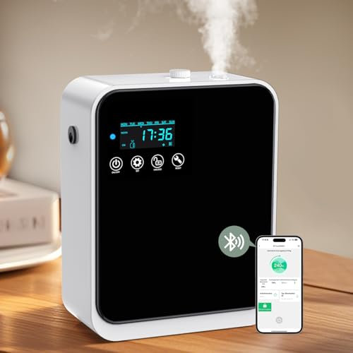 Smart Aroma Diffuser, ShinePick Wasserloser Diffusor für ätherische Öle 240ml, LCD-Display mit App Telefonsteuerung, Wasserlos Ätherische Öl Diffusor für Zuhause, Geschäft, Hotel, Lobby