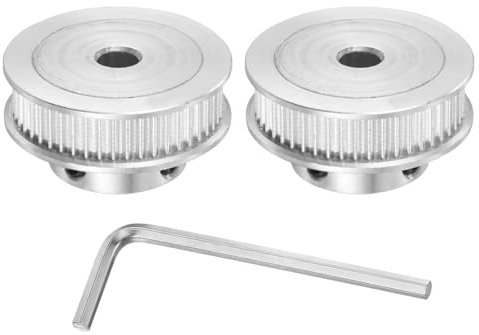 QUARKZMAN 2GT Riemenscheibe 48 Zähne 6,35 mm Bohrung Aluminium Zahnriemenscheibe für 6 mm Breite 48T Zahnriemen mit Sechskantschlüssel für 3D-Drucker, CNC, Umlenkrolle Pulley-2 Stück Silber