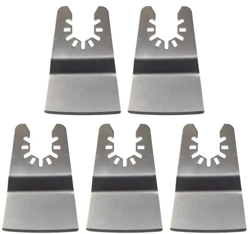 5 X50mm Scraper Blades/Oscillating Multitool Blades for Scraping Cutting Removing Paint Caulk Adhesive Sealant Compatible with Stanley Worx F30 Erbauer Black & Decker Etc
