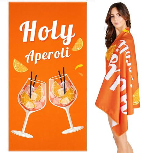 YYSWSAKY Aperol Strandtuch, AperolSpritz Geschenk, Mikrofaser Strandtücher Leicht Weiches, Strandhandtuch für Männer und Frauen, Geschenkideen für Apero-Fans (70 x 140cm) (Aperol)