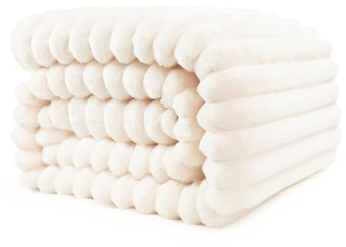 Générique Couverture Douillette, Couvre-lit/Couverture de canapé Chaude et Moelleuse pour Maman, Femme et Petite Amie (Beige, 150 x 200 cm)