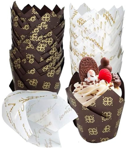 Lot de 100 moules à muffins en papier pour muffins, cupcakes, cupcakes, pâtisseries, anniversaires, mariages, fêtes