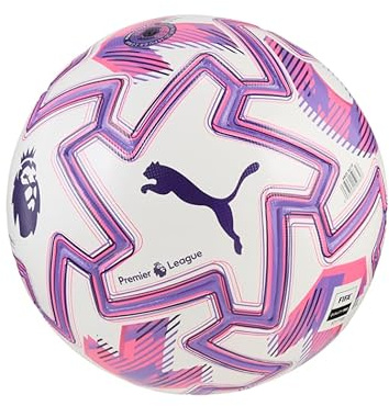 Puma Unisex Orbita Pro Premier League Soccer Ball (FIFA Quality Pro), White-Multicolor AH25, 5