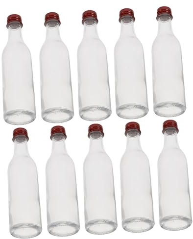 Vaguelly 10piezas Botellas De Transparente Tapa Para Botellas Pequeñas Reutilizables Para Bebidas y Medicinas