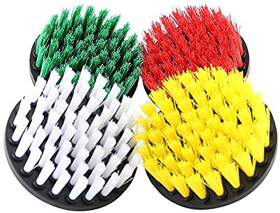 Electric Cleaning Brush Scrubber Power Grout Cleaning Combo 4Pcs 4inch Tool Cleaner Kit Brush Supplies Bathroom Electric (Multicolor, One Size)