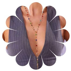 Inateannal Bunte Strass Y Kette Halskette Gold Lange Kristall Y Lariat Halskette Regenbogen Strass Choker Halsketten Funkelnd Lange Cz Tropfen Kette Schmuck Für Frauen