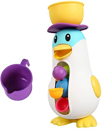 Penguin Windmill Bath Toy Plastic Bath Toy for Baby Toddler | Cute Cartoon Water Play, Portable Smooth Design, Suitable for Pool and Beach Use