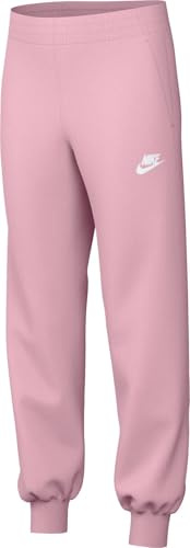Nike Sportswear Club Fleece Passgenaue Hose Mit Hohem Taillenbund Für Ältere Kinder (Mädchen), Medium Soft Pink/Medium Soft Pink/Weiß, FD2921-690, M