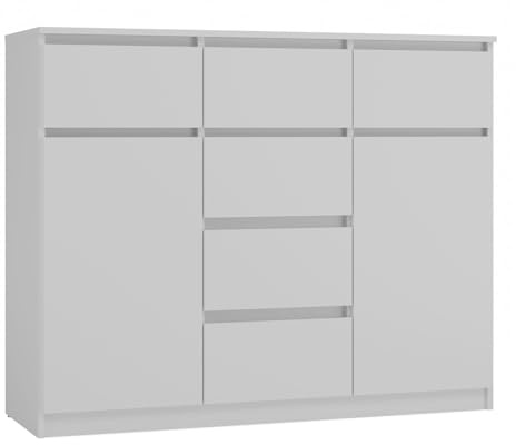 CDF Kommode 2D6S | Farbe: Weiß | Schrank für Dokumente, Kleinigkeiten | Ideal für Wohnzimmer, Schlafzimmer, Kinderzimmer, Jugendzimmer und Büro | 6 geräumige Schubladen | Einfache Montage